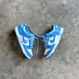 Looped Lace University Blue thick oval shoelaces in Nike Dunk Low University Blue sneakers