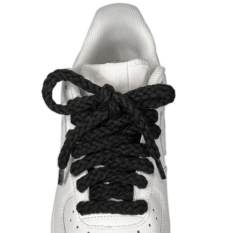 Black rope lace/white af1's